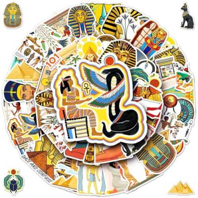 2 X 50 Stück Ägypten Aufkleber, Ägyptischer Pharao aufkleber, Pyramiden Mumie Aufkleber, Egypt Wasserfeste Sticker Set, für Auto Laptop Skateboard Fahrrad Motorrad Scrapbook aufkleber von Qxwuyazbryl